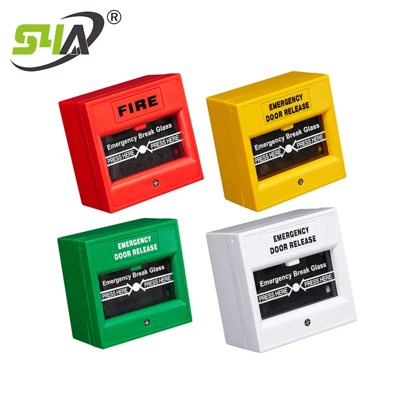 Botón de liberación de la puerta de salida de emergencia para romper el vidrio
