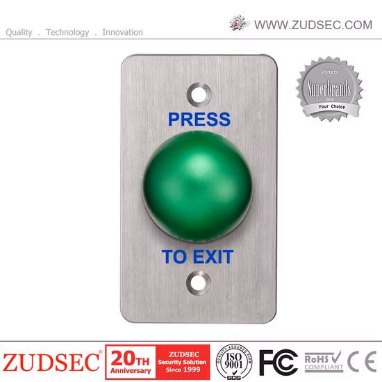 Botón de liberación de puerta del interruptor de llave del sistema de control de acceso de acero inoxidable